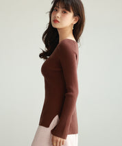 大定番リブニットプルオーバーsdpxyf7038 ブラウン