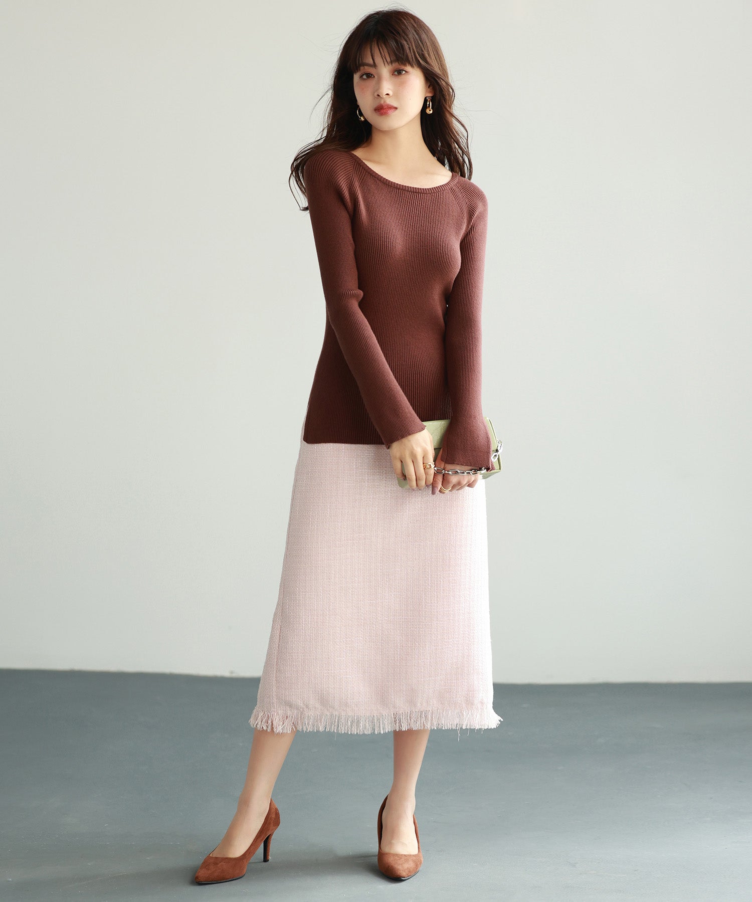 大定番リブニットプルオーバーsdpxyf7038 ブラウン