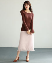 大定番リブニットプルオーバーsdpxyf7038 ブラウン