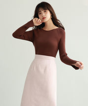 大定番リブニットプルオーバーsdpxyf7038 ブラウン