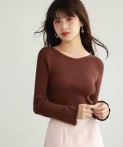 大定番リブニットプルオーバーsdpxyf7038 ブラウン