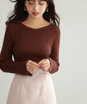 大定番リブニットプルオーバーsdpxyf7038 ブラウン