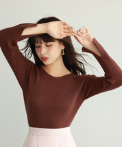 大定番リブニットプルオーバーsdpxyf7038 ブラウン