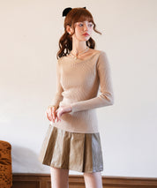 イレギュラーネックニットプルオーバーsdpxyf7042 ベージュ