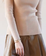 イレギュラーネックニットプルオーバーsdpxyf7042 ベージュ