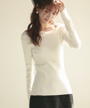 イレギュラーネックニットプルオーバーsdpxyf7042 ホワイト