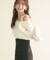 イレギュラーネックニットプルオーバーsdpxyf7042 ホワイト