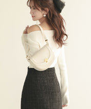 イレギュラーネックニットプルオーバーsdpxyf7042 ホワイト