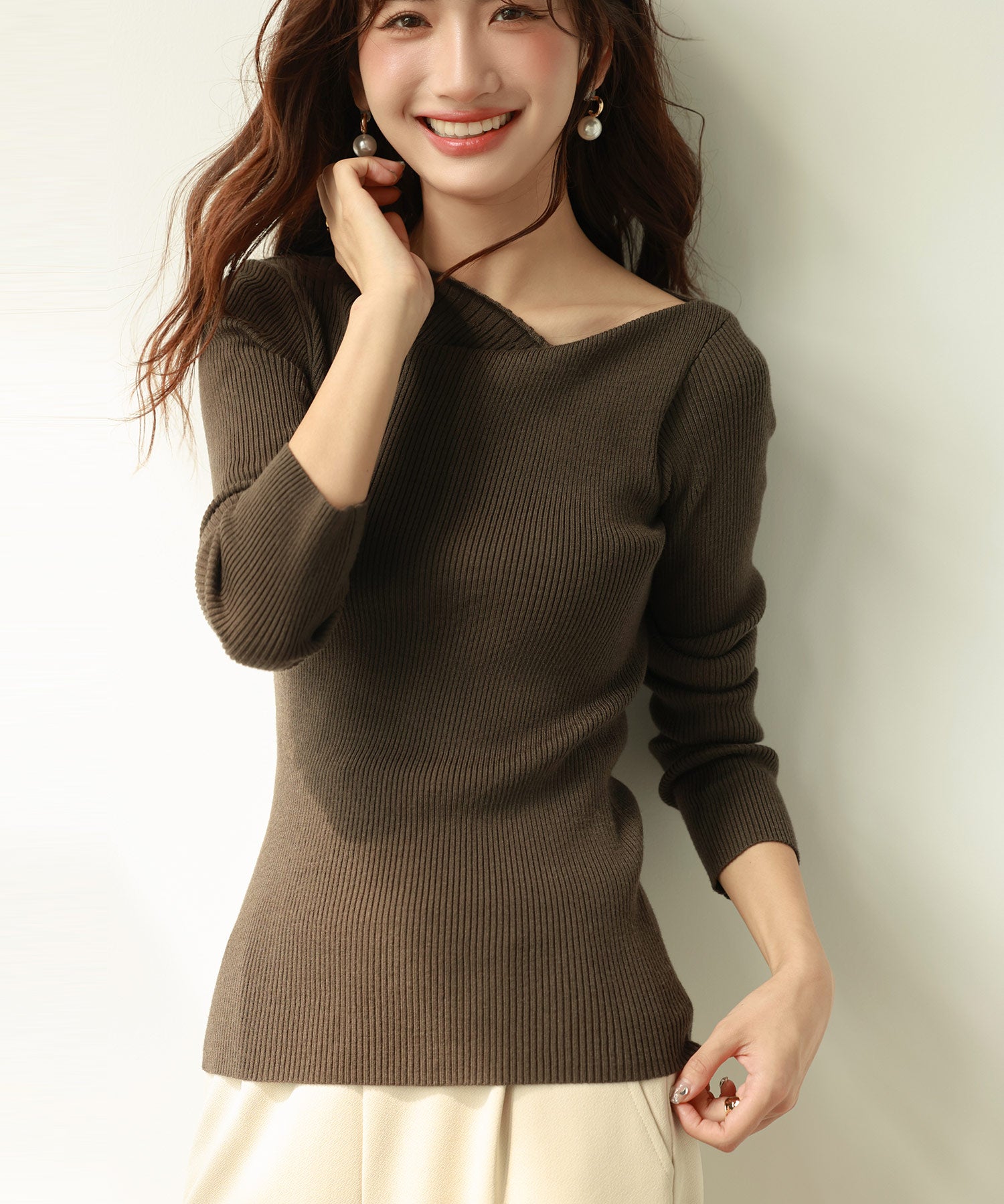 イレギュラーネックニットプルオーバーsdpxyf7042-103-22