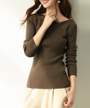 イレギュラーネックニットプルオーバーsdpxyf7042 カーキ