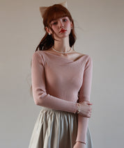 イレギュラーネックニットプルオーバーsdpxyf7042 ピンク