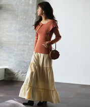 ビッグカラーニットプルオーバーsdpxyf7043 レンガ