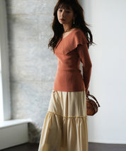 ビッグカラーニットプルオーバーsdpxyf7043 レンガ