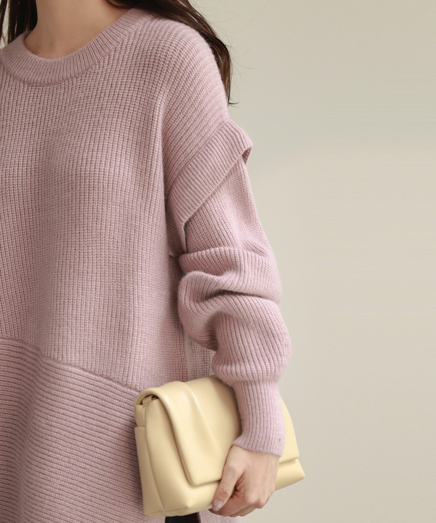 2way着回し抜群チュニック丈ニットプルオーバsdpxyf7051 ラベンダー