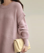 2way着回し抜群チュニック丈ニットプルオーバsdpxyf7051 ラベンダー