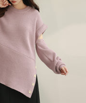 2way着回し抜群チュニック丈ニットプルオーバsdpxyf7051 ラベンダー