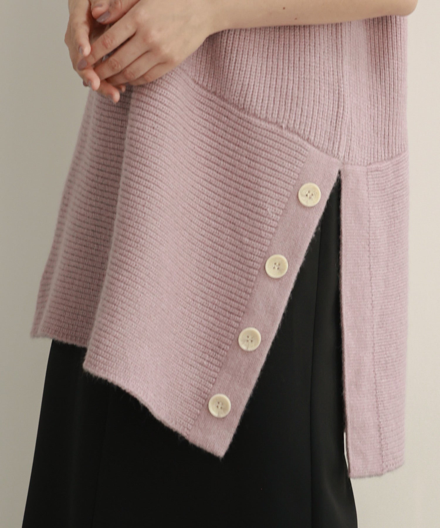 2way着回し抜群チュニック丈ニットプルオーバsdpxyf7051 ラベンダー