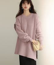 2way着回し抜群チュニック丈ニットプルオーバsdpxyf7051 ラベンダー