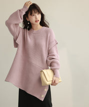 2way着回し抜群チュニック丈ニットプルオーバsdpxyf7051 ラベンダー