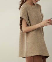 2way着回し抜群チュニック丈ニットプルオーバsdpxyf7051 ベージュ