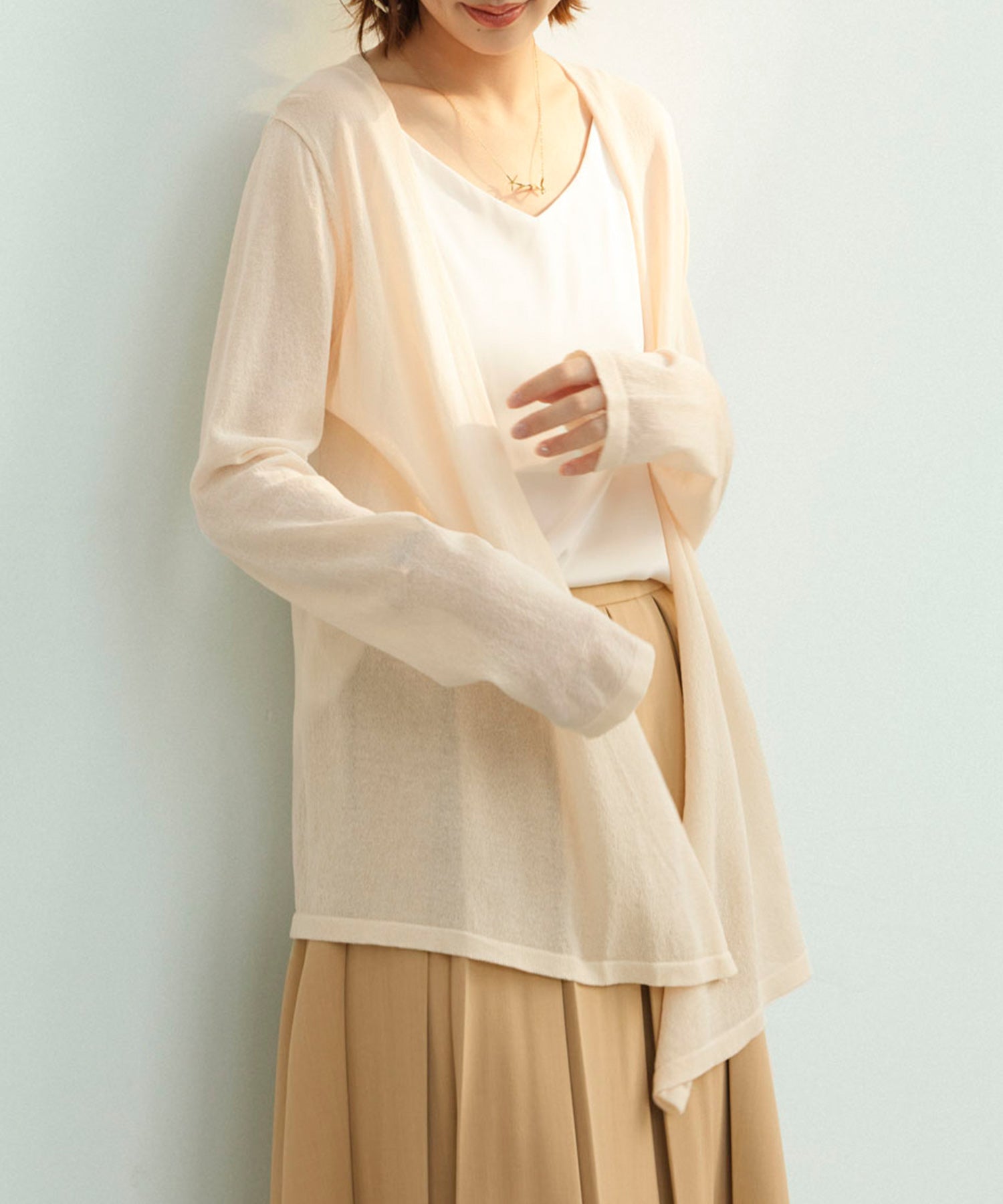 ヘムデザイン薄手ニットカーディガンsdpxyf7659-103-14