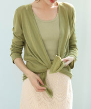 ヘムデザイン薄手ニットカーディガンsdpxyf7659 グリーン