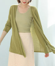 ヘムデザイン薄手ニットカーディガンsdpxyf7659 グリーン