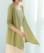 ヘムデザイン薄手ニットカーディガンsdpxyf7659 グリーン