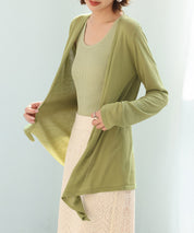 ヘムデザイン薄手ニットカーディガンsdpxyf7659 グリーン