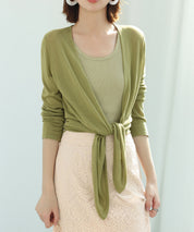 ヘムデザイン薄手ニットカーディガンsdpxyf7659 グリーン