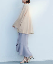 ビックシルエットフレアスリーブサマーニットプルオーバーsdpxyf9281b ベージュ