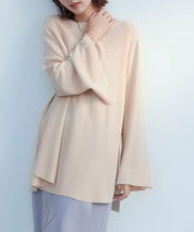 ビックシルエットフレアスリーブサマーニットプルオーバーsdpxyf9281b ベージュ