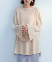 ビックシルエットフレアスリーブサマーニットプルオーバーsdpxyf9281b ベージュ