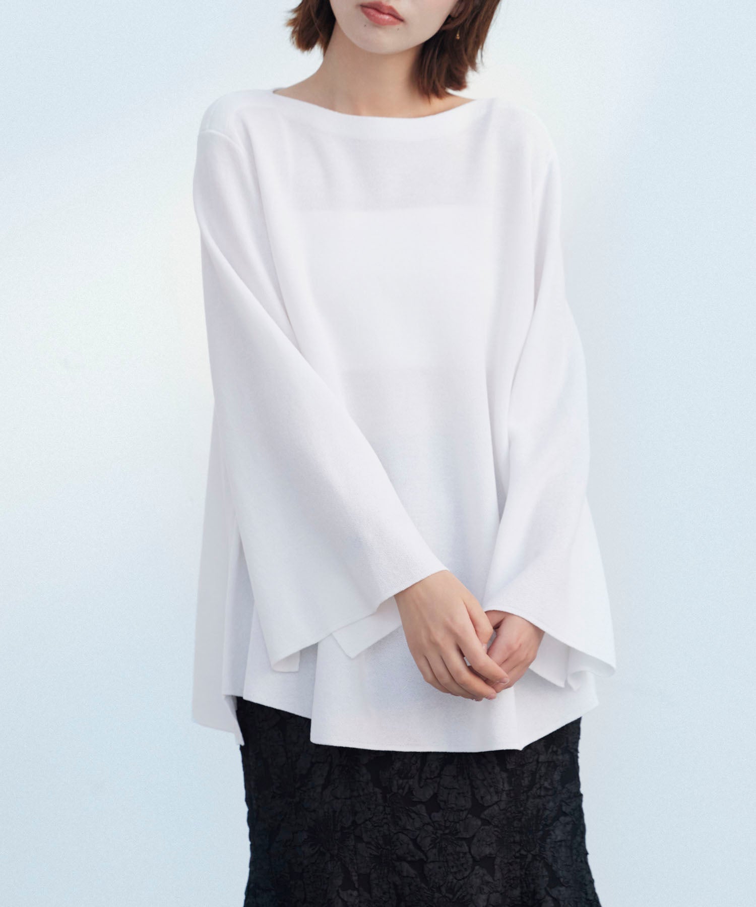 ビックシルエットフレアスリーブサマーニットプルオーバーsdpxyf9281b-103-1