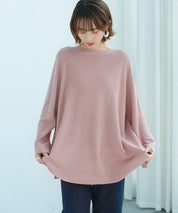 ビックシルエットフレアスリーブサマーニットプルオーバーsdpxyf9281b ピンク