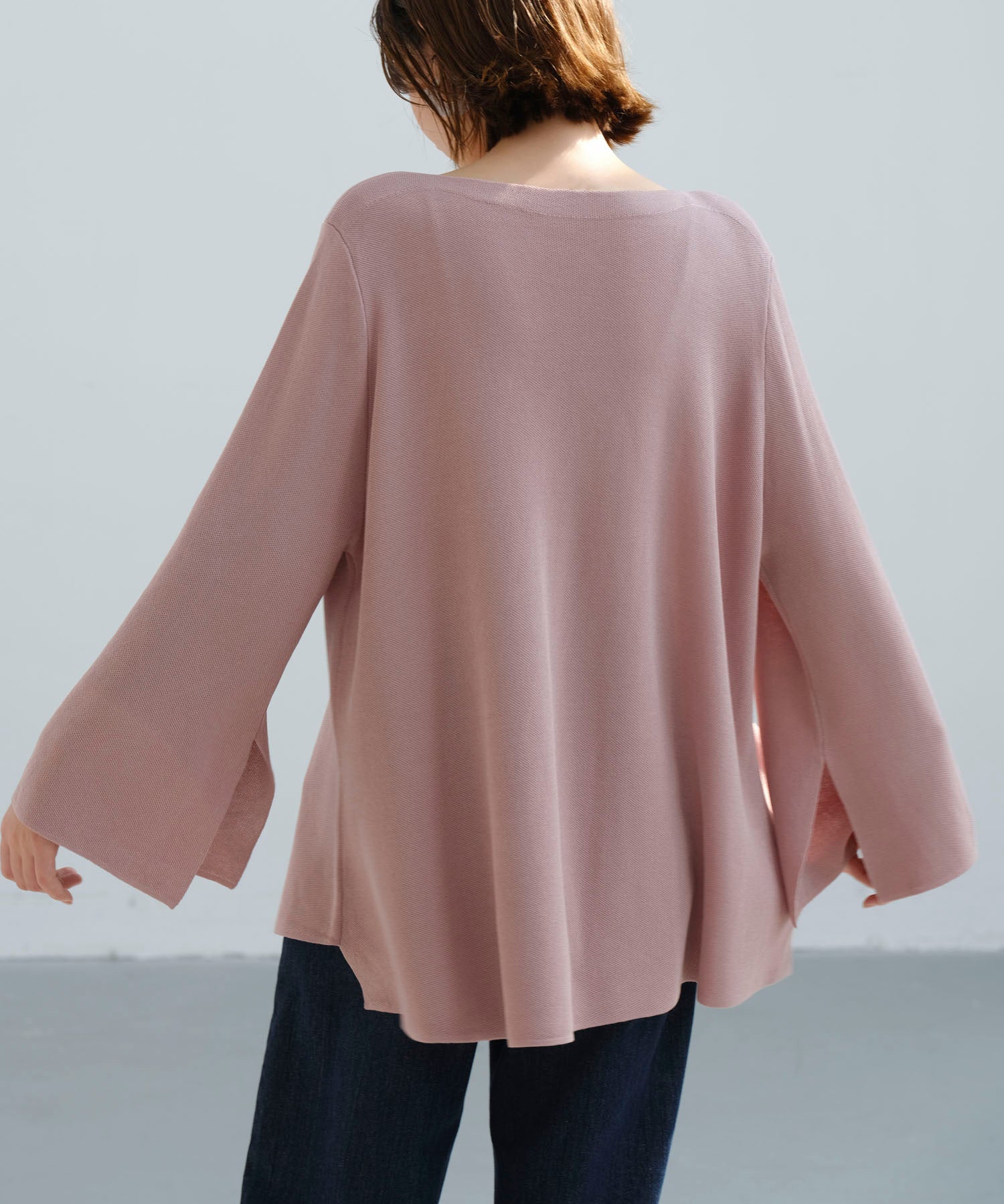 ビックシルエットフレアスリーブサマーニットプルオーバーsdpxyf9281b ピンク