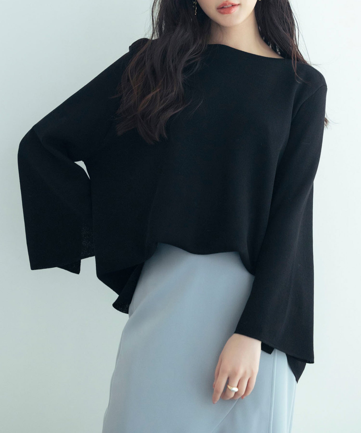 ビックシルエットフレアスリーブサマーニットプルオーバーsdpxyf9281b-103-8