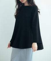 ビックシルエットフレアスリーブサマーニットプルオーバーsdpxyf9281b ブラック