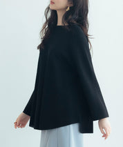 ビックシルエットフレアスリーブサマーニットプルオーバーsdpxyf9281b ブラック