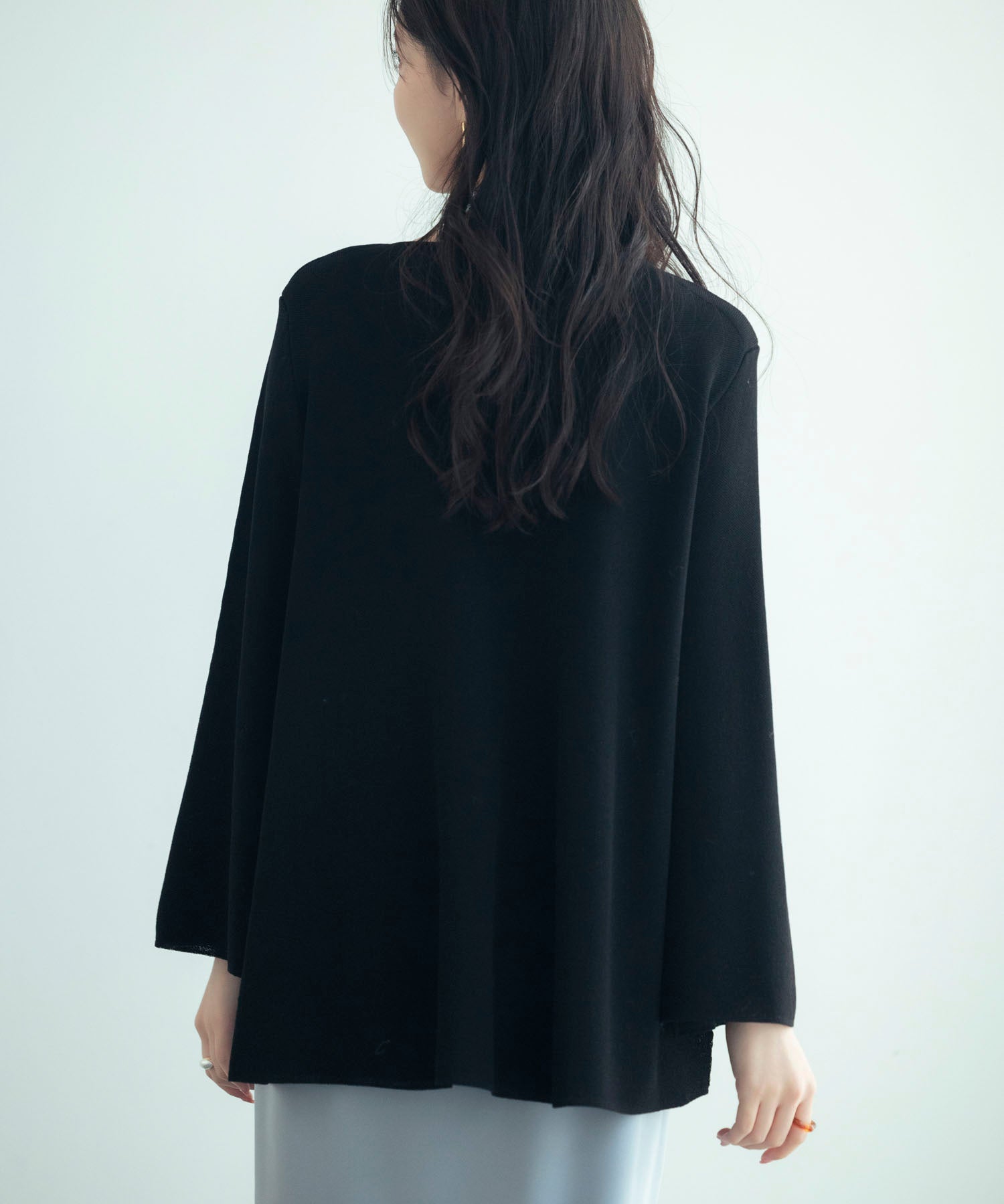 ビックシルエットフレアスリーブサマーニットプルオーバーsdpxyf9281b ブラック
