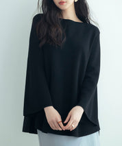 ビックシルエットフレアスリーブサマーニットプルオーバーsdpxyf9281b ブラック