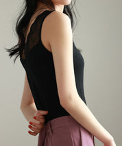 レースインナータンクトップtf003 ブラック