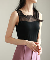 レースインナータンクトップtf003 ブラック