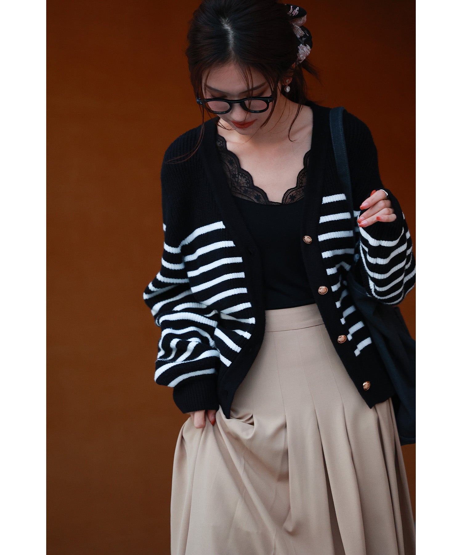 レースインナータンクトップtf003 ブラック