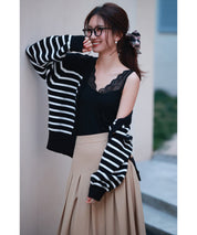 レースインナータンクトップtf003 ブラック