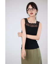 レースインナータンクトップtf003 ブラック