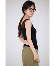 レースインナータンクトップtf003 ブラック