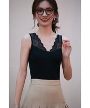 レースインナータンクトップtf003 ブラック