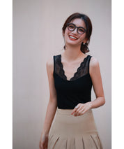 レースインナータンクトップtf003 ブラック