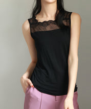 レースインナータンクトップtf003 ブラック